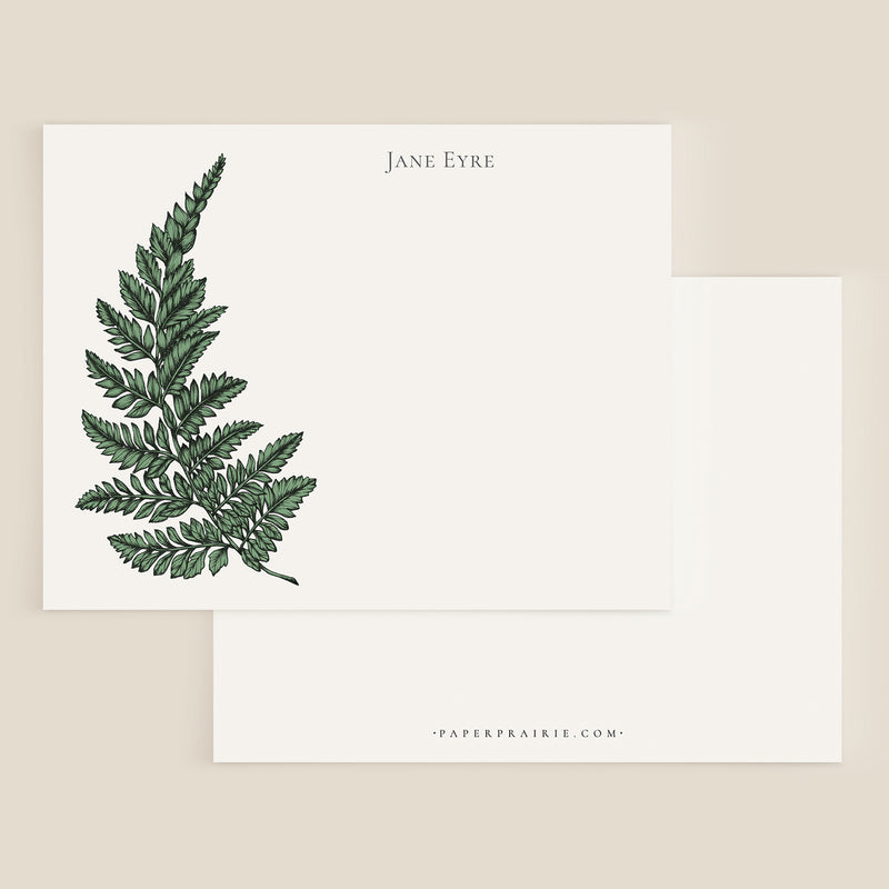 Leatherleaf Fern Personalized Notecard