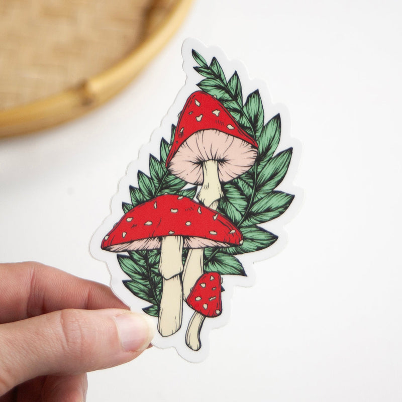 Red Mushroom Vinyl Sticker 4"