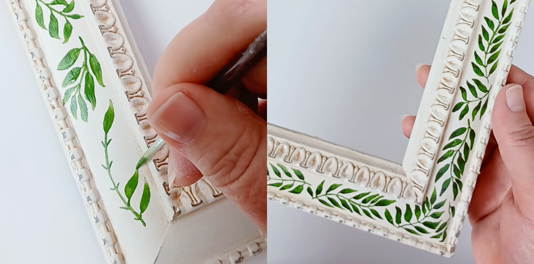 DIY Hand Painted Frame : Ferns