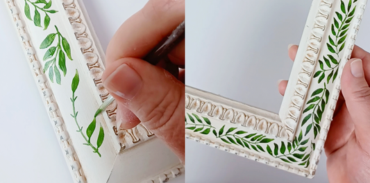 DIY Hand Painted Frame : Ferns