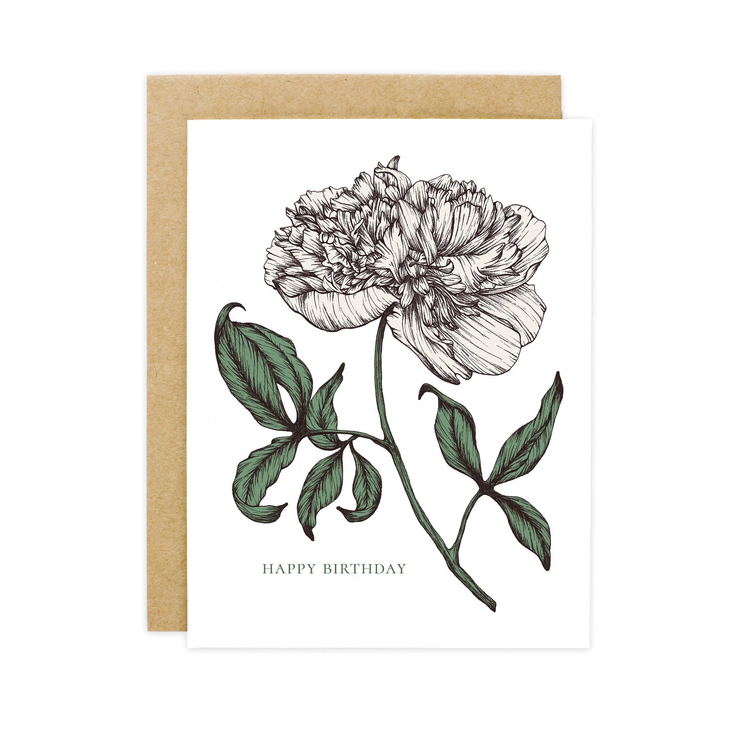 Peony Birthday Card