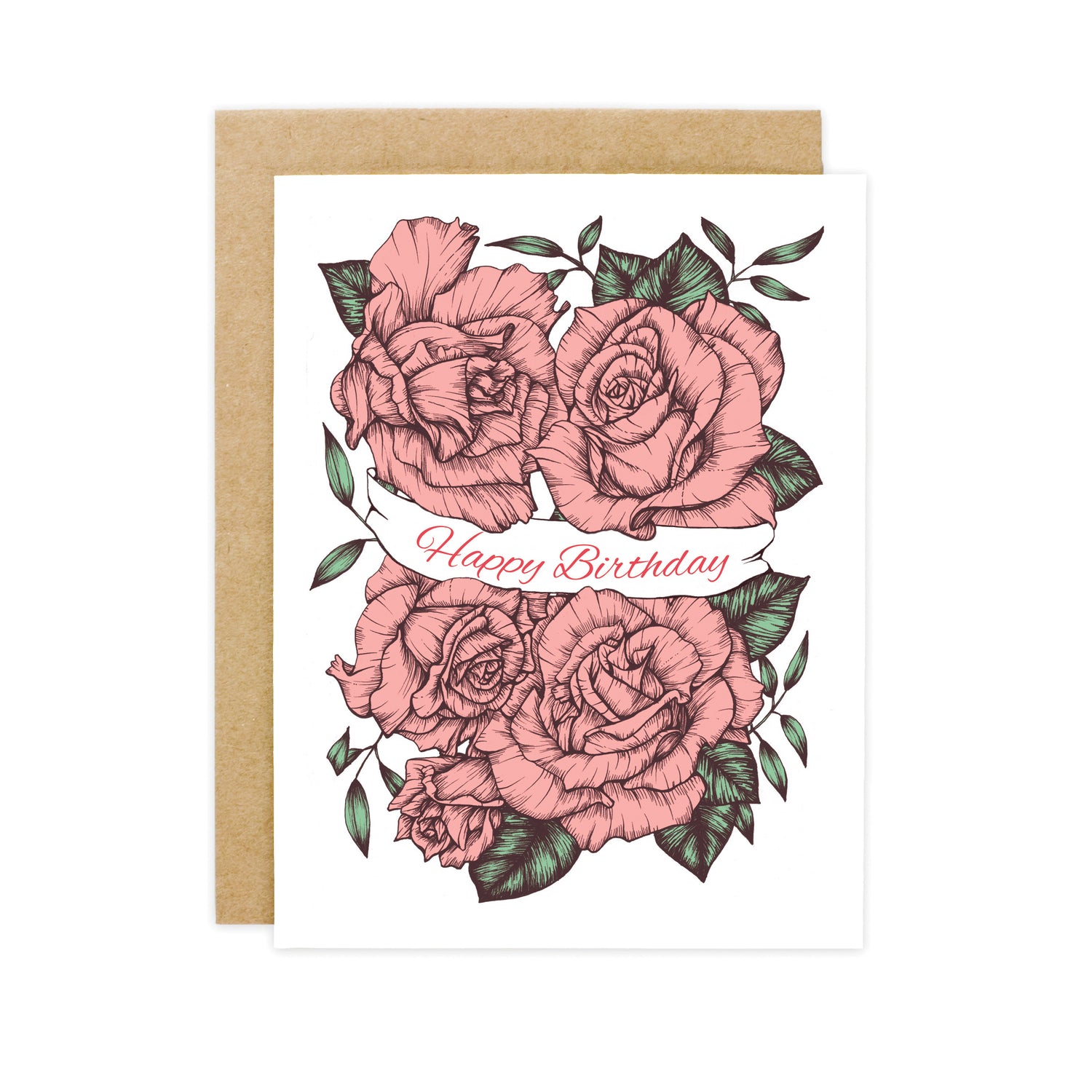 Banner Rose Birthday Card