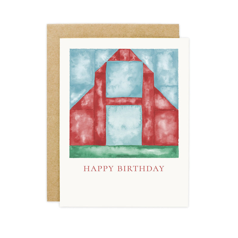 Barn Quilt Block Birthday Card