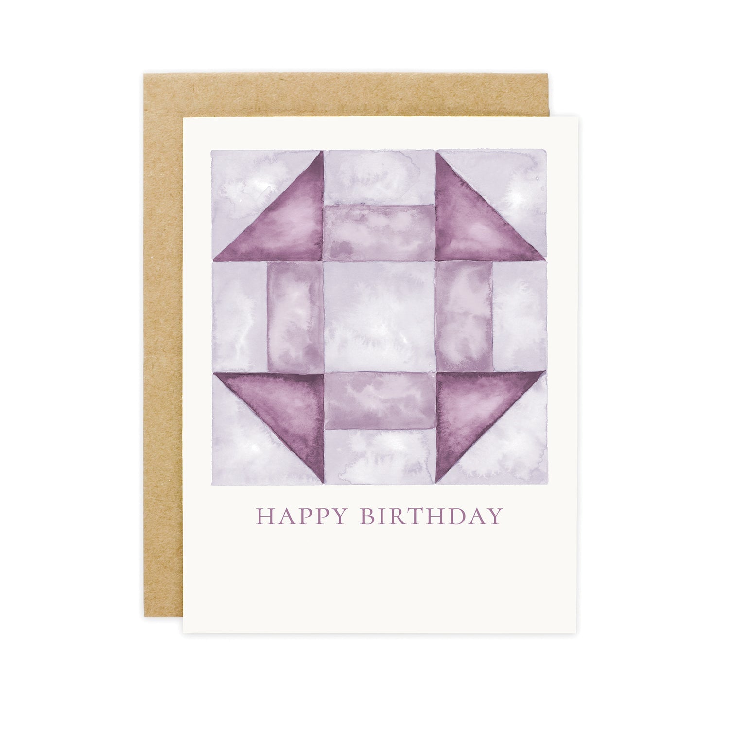 Churn Dash Quilt Block Birthday Card