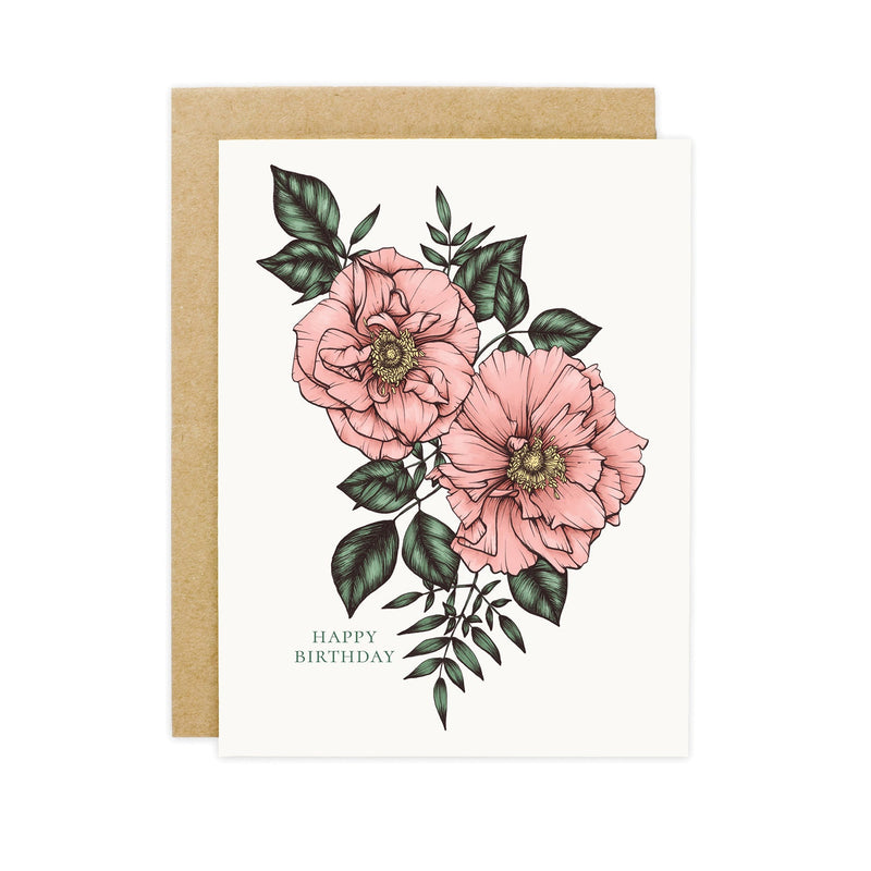 Wild Rose Birthday Card