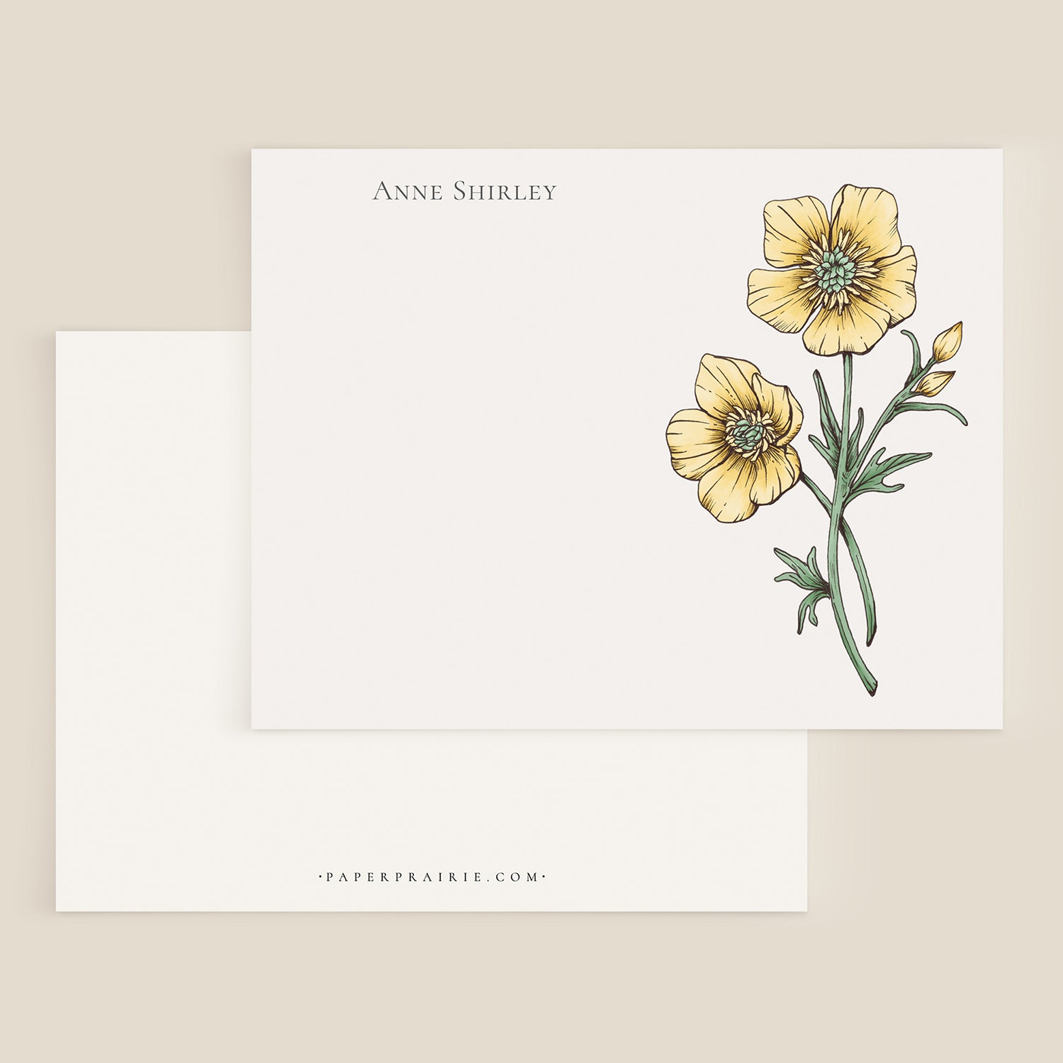 Buttercup Personalized Notecard