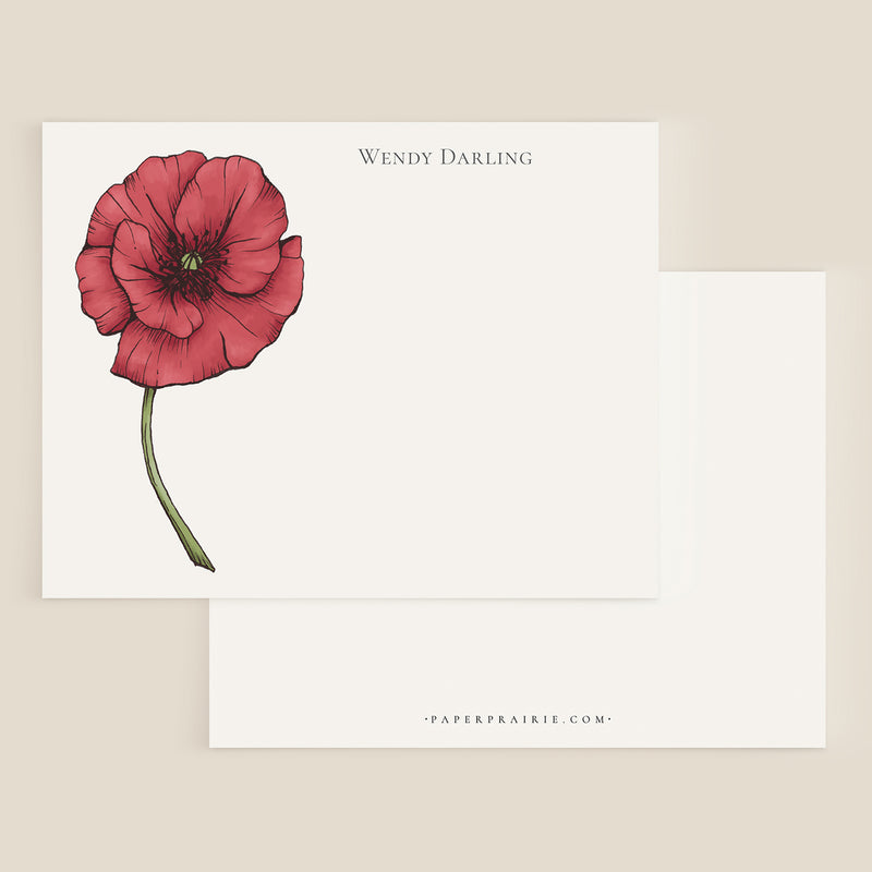 Poppy Personalized Notecard