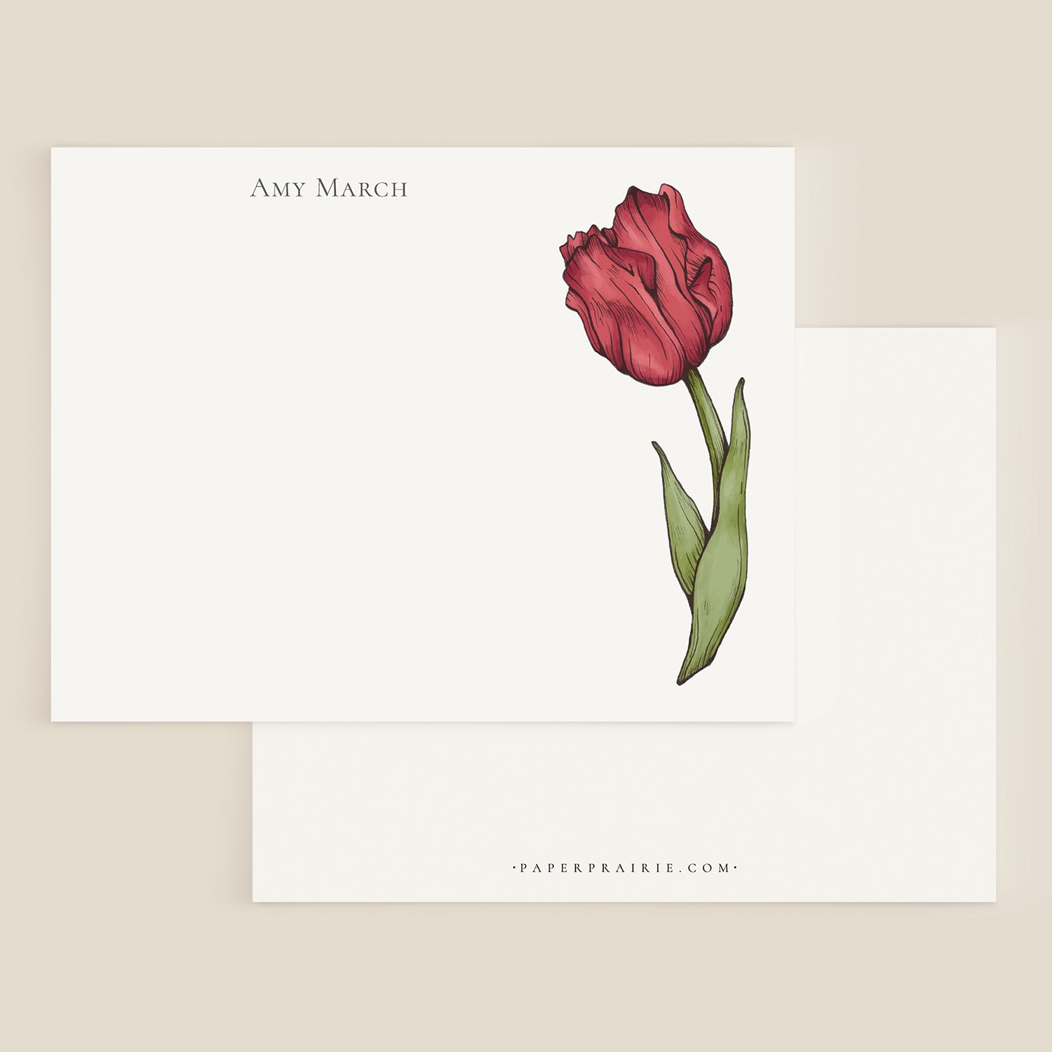 Tulip Personalized Notecard