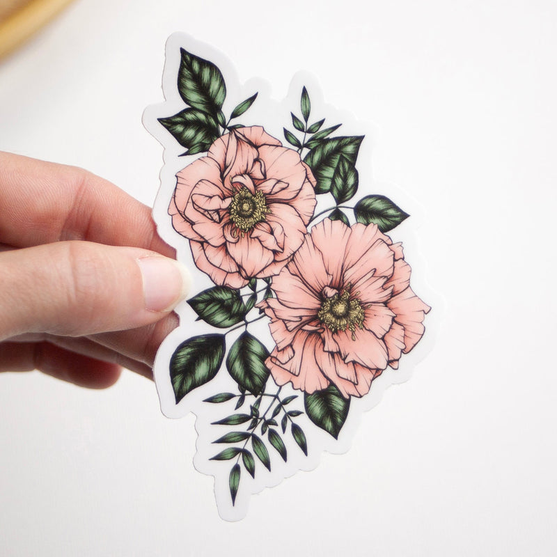 Wild Rose Vinyl Sticker 4"